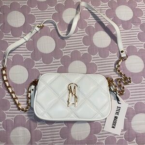 White quilted crossbody purse